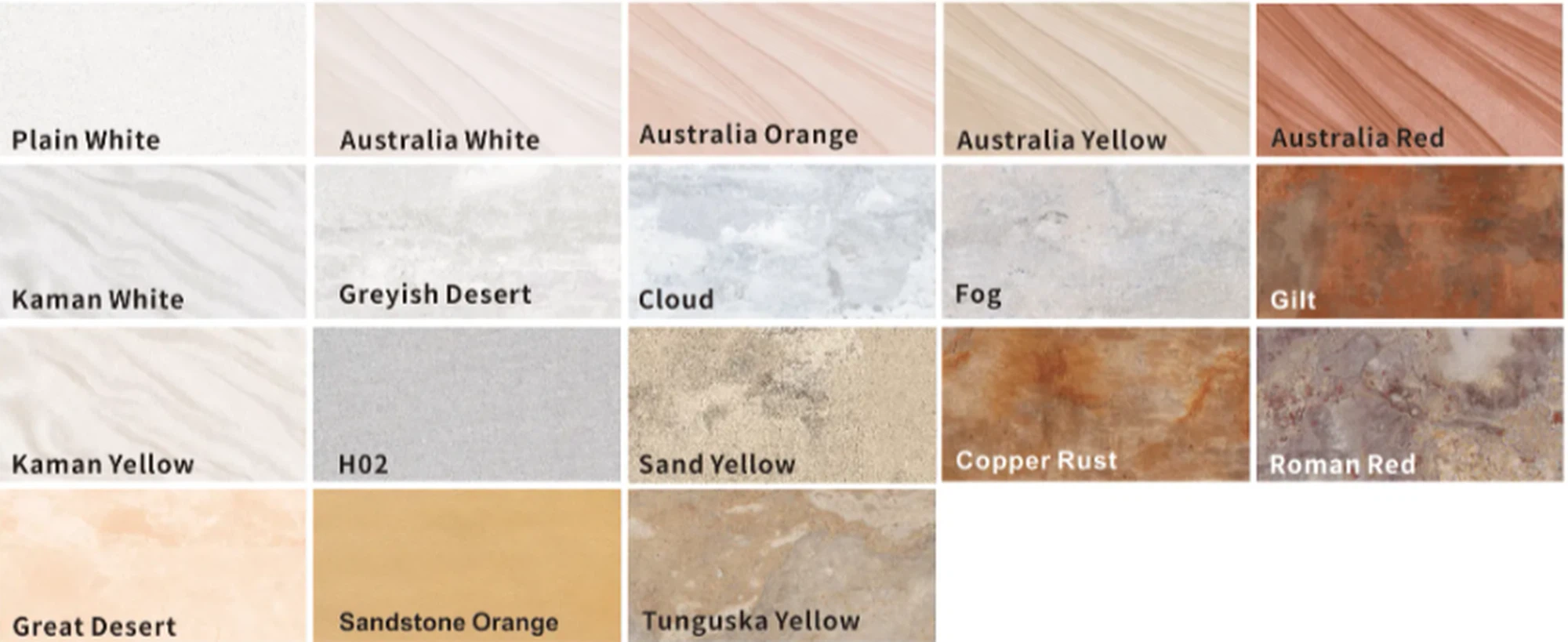 Colors of Sandstone Colors of Sandstone